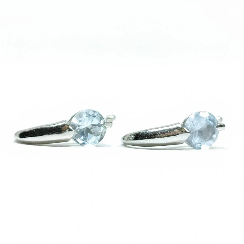 Aquamarine Platinum Earrings